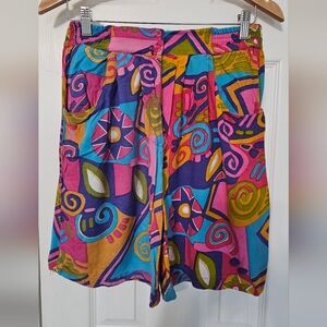 Vintage 90's Colorful Geometric Print Shorts